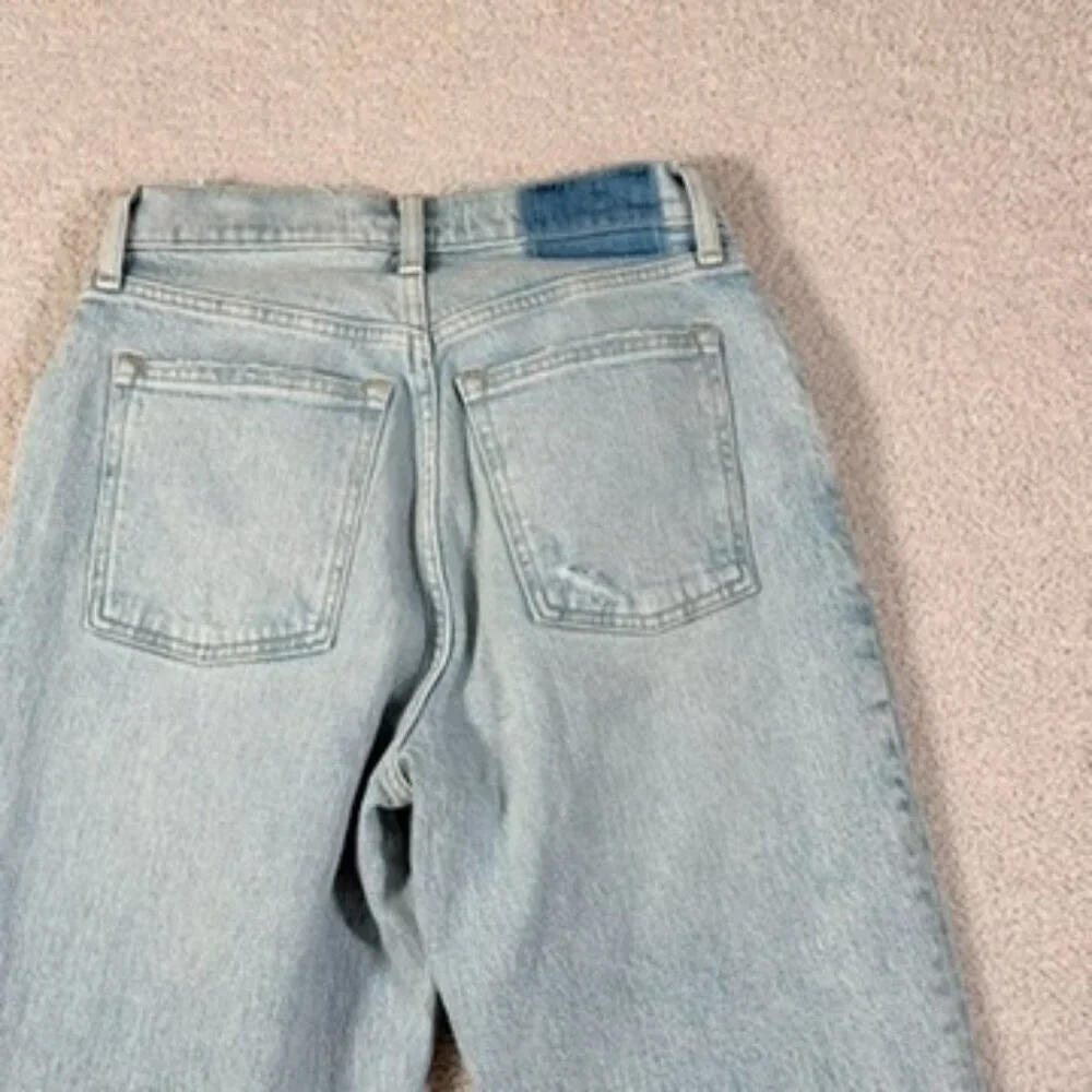 Abercrombie Fitch Womens 90s Straight Jeans Low Rise Light‎ Curve Love 25/0 NWT